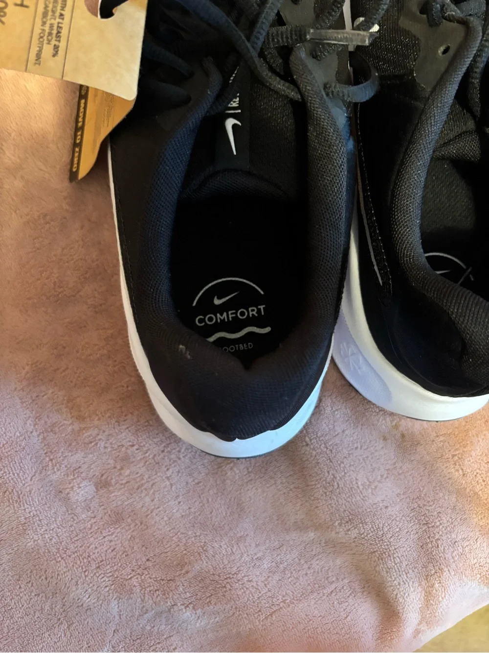 Nike Black Athletic Running Shoes with White Swoosh